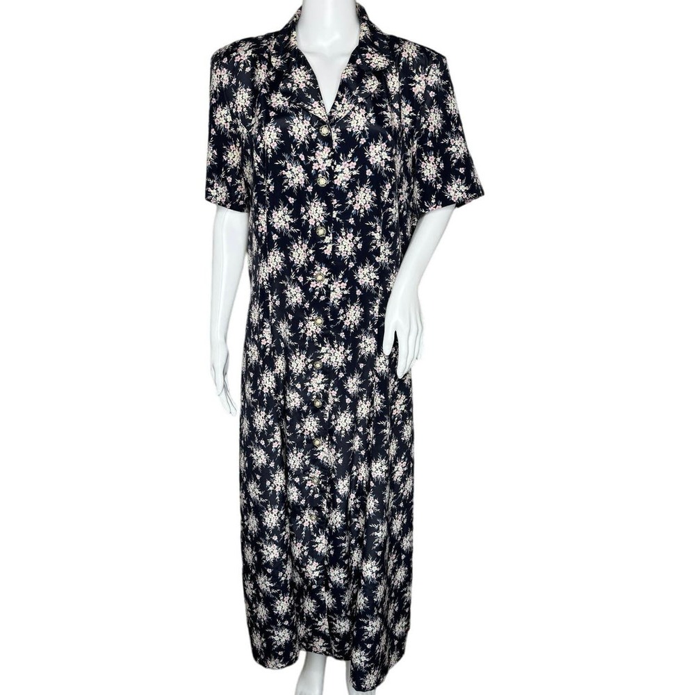 Leslie Fay Dress Women 14 Black Pink Sheath Office Career Wedding Guest Vintage